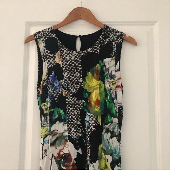 Roberto Cavalli Mixed Print Floral Foliage Sheath Dress - Picture 5 of 10